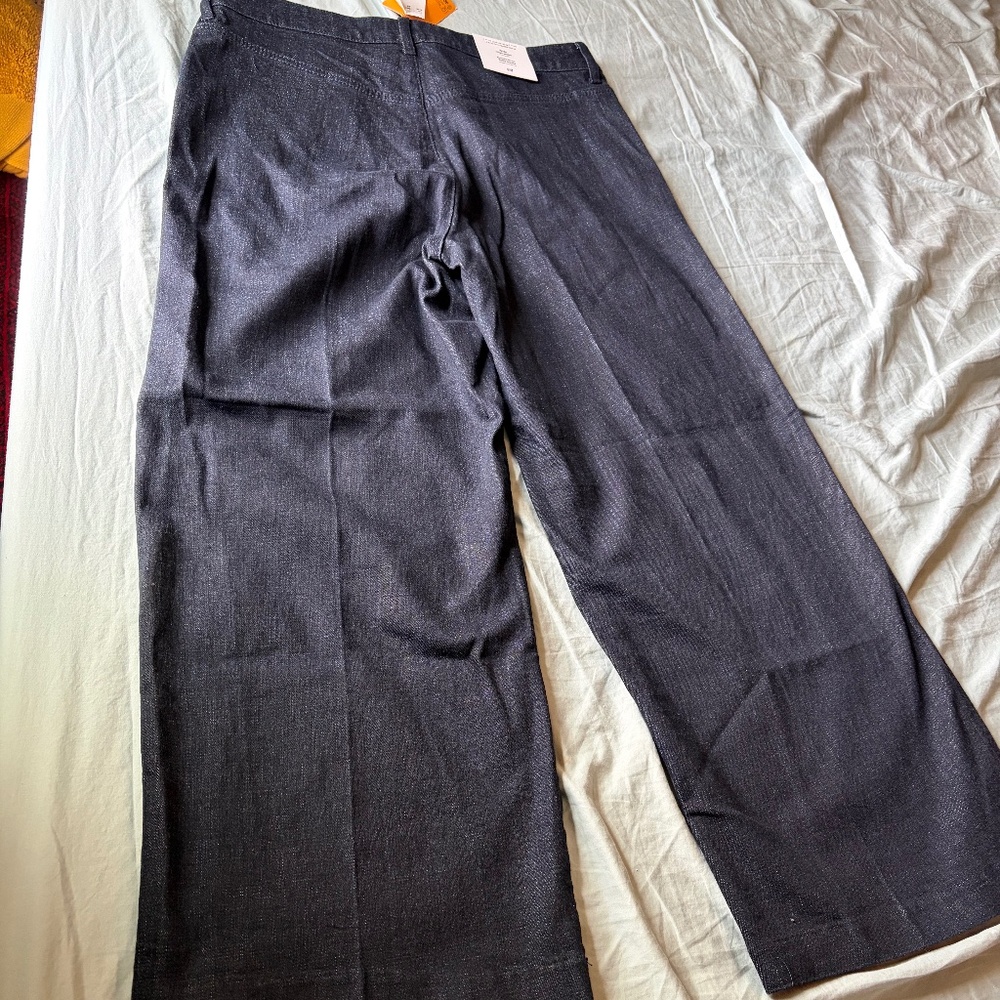 H&M High Waisted Wide Leg Ankle Jeans Size 14 - Picture 5 of 7